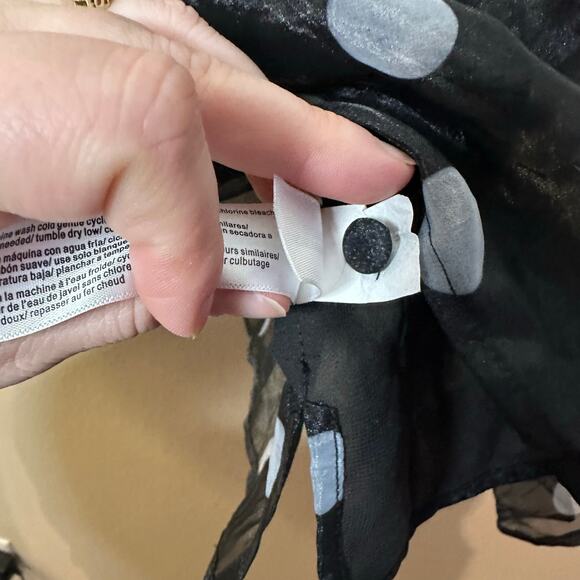 Eloquii Womens Plus Size 26 Blouse Polka Dot Coquette Balloon Sleeve Organza - Picture 6 of 8